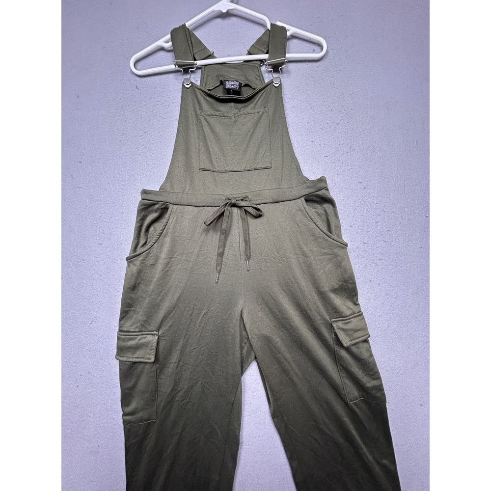 Derek Heart Overalls Jersey Knit Olive Green Medium Womens
